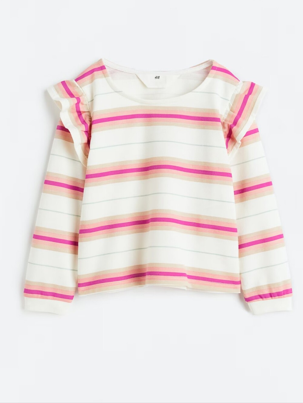 4/$25 H&M Striped Shirt With Shoulder Ruffle